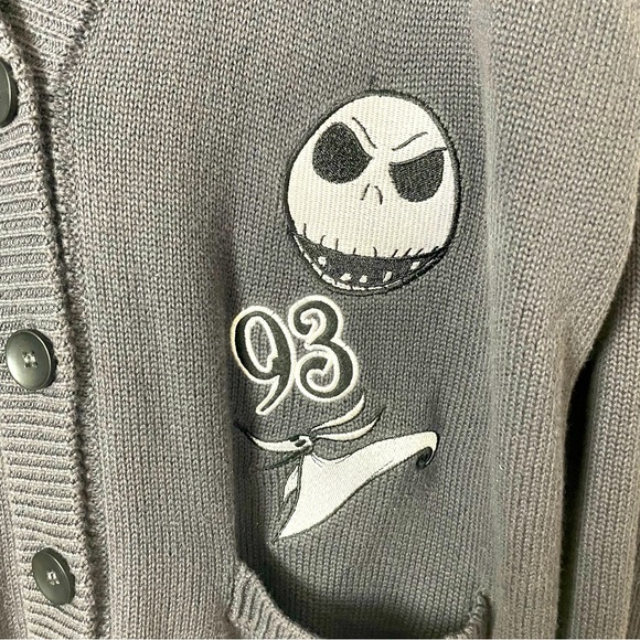 Disney Other - Disney Tim Burton Nightmare before Christmas Sweater Cardigan Button Up Black L